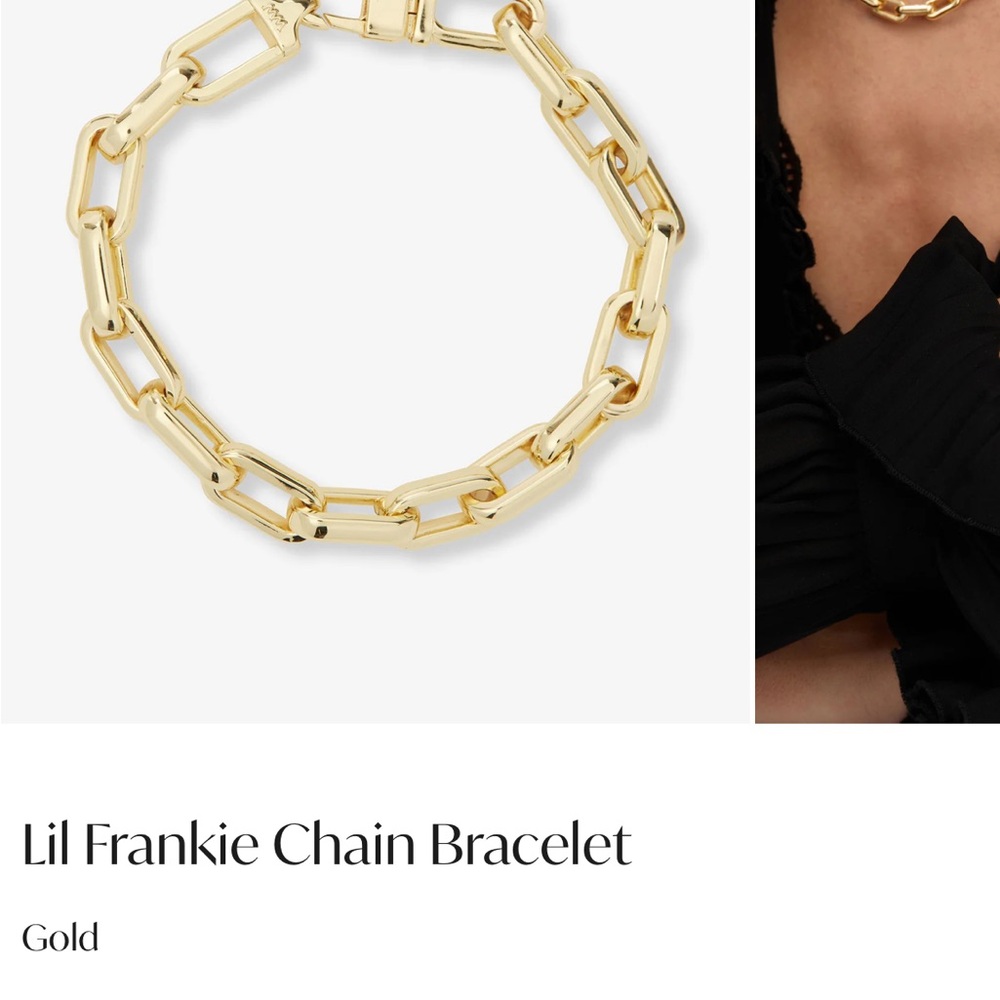 NWT Melinda Marie Gold Paperclip Chain Bracelet with High-Polish Finish